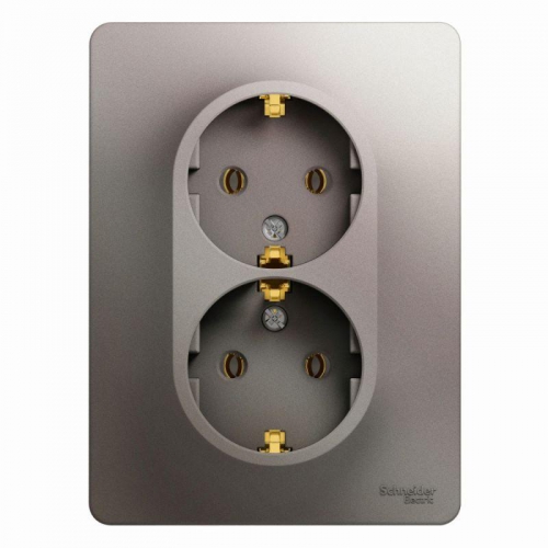 Розетка 2-м СП Glossa 16А IP20 250В с заземл. в сборе платина SE GSL001224 GSL001224