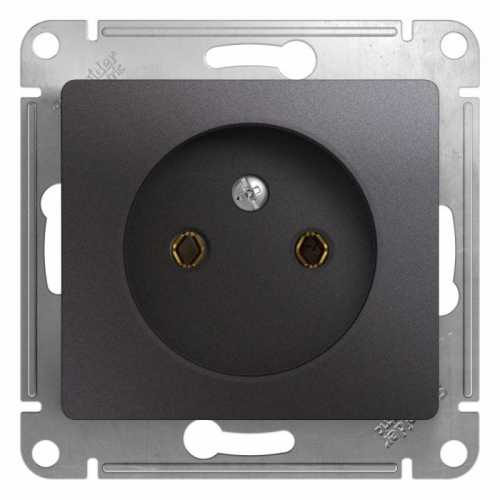 Розетка 1-м СП Glossa 16А IP20 250В без заземл. механизм графит SE GSL001341 GSL001341