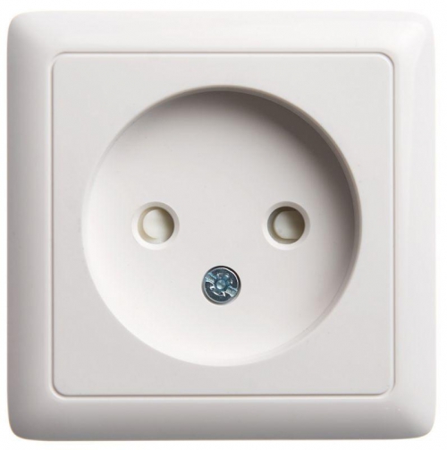 Розетка 1-м ОП Хит 10А IP20 250В без заземл. защ. шторки бел. SE RA10-137-B RA10-137-B