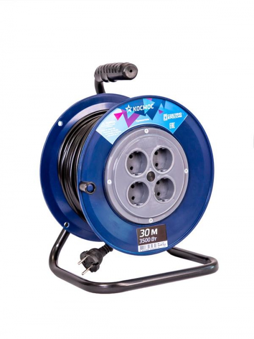 Удлинитель на катушке 4х30м 16А IP20 3.5кВт ПВС 2х1 КОСМОС YKKsm30m-4g(16A) YKKsm30m-4g(16A)