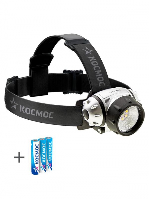 Фонарь H19LED 1W ХРЕ LED + 6 SMD LED 3хAAA (R03) налобный Космос KOC-H19-LED KOC-H19-LED