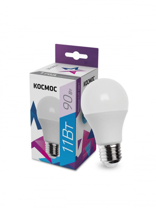 Лампа светодиодная A60 11Вт 6500К E27 220В КОСМОС LkecLED11wA60E2765 LkecLED11wA60E2765