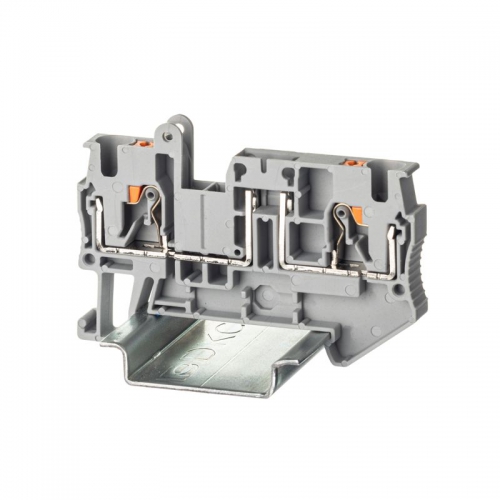 Клемма с размыкателем зажим push-in 2 точки подключения 4кв.мм сер. DKC VPR-4-TG VPR-4-TG