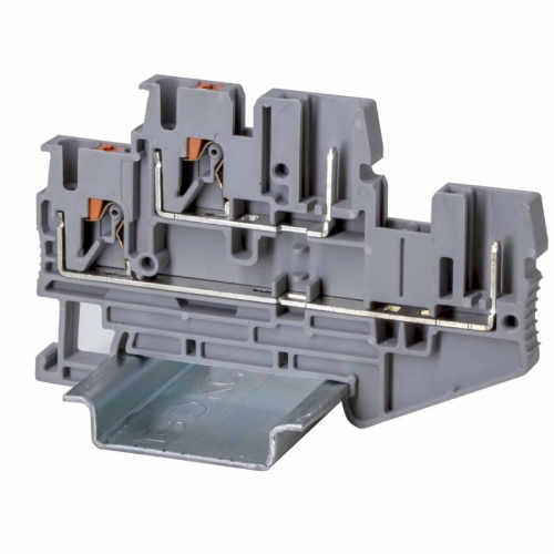 Клемма двухуровневая проходная под вставной штекер зажим push-in; 4 точки подключения; 2.5кв.мм сер. DKC VPRTT-2.5-2P VPRTT-2.5-2P