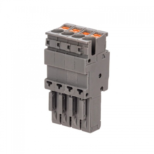 Штекер зажим push-in 4 точки подкл. 2.5кв.мм сер. DKC VPR-P-2.5-4 VPR-P-2.5-4