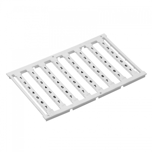 Маркировка для клемм ширина 5мм узкая для клемм Push-in бел. от 1 до 12 вертикальная ориентация 1шт = карта из 96 маркеров (уп.10шт) DKC NUPUTUK-5F-1-12V NUPUTUK-5F-1-12V