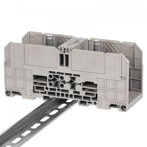 Клемма проходная болтовой зажим 2 точки подключения 185кв.мм сер. DKC FER-185 FER-185