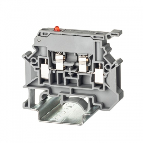 Клемма для предохранителя винтовой зажим 2 точки подключения индикация 24В 4кв.мм сер. DKC TUR-4-HESILED24 TUR-4-HESILED24