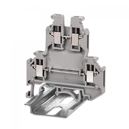 Клемма двухуровневая винтовой зажим 4 точки подключения 2.5кв.мм сер. DKC KRUK-3 KRUK-3