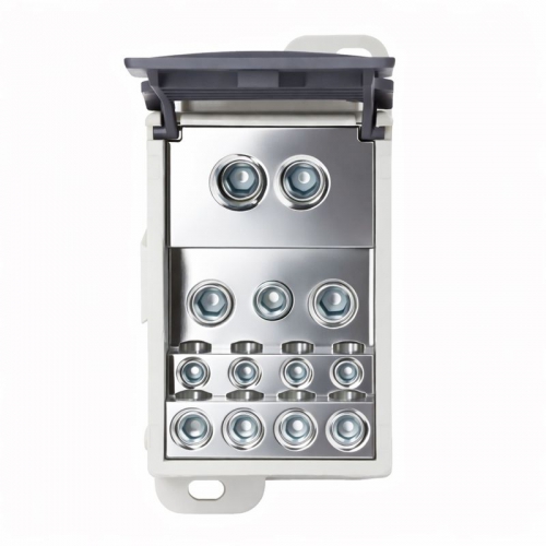 Блок распределительный винтовой зажим плоский 24х8 мм 2х35кв.мм 5х16кв.мм 4х10кв.мм DKC POD-500 POD-500