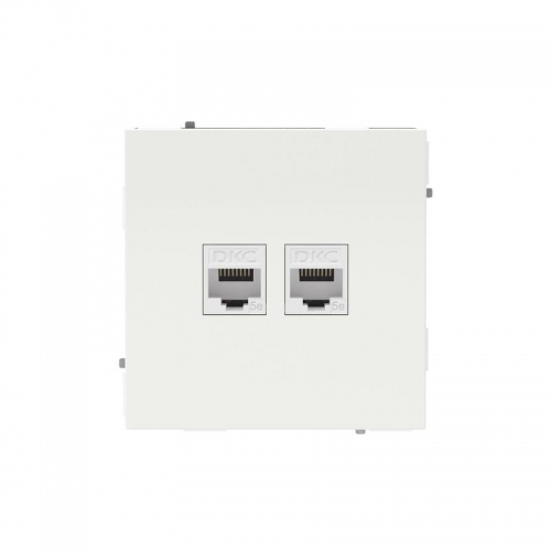 Розетка компьютерная 2-м KANT RJ45 кат.5E без шторки бел. магнолия DKC 7000664 7000664