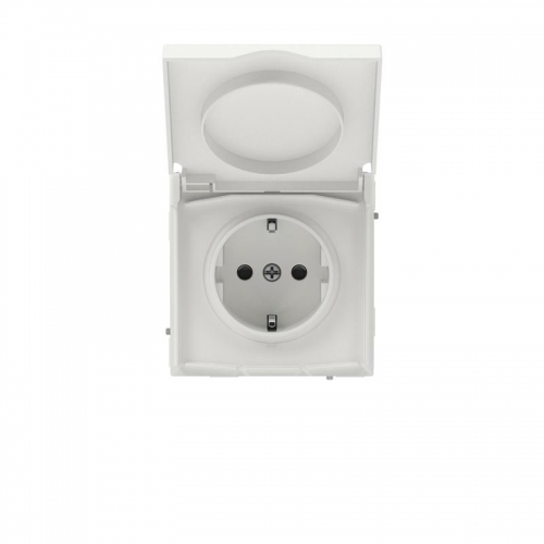 Розетка силовая KANT IP44 2P+E защ. шторки с крышкой бел. песок DKC 7010013 7010013