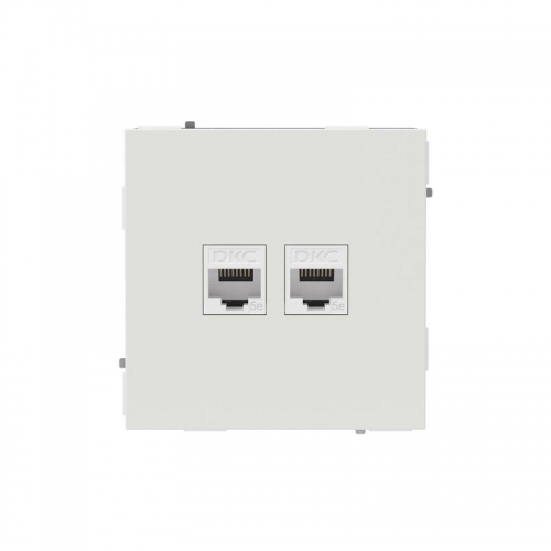 Розетка компьютерная 2-м KANT RJ45 кат.5E без шторки бел. песок DKC 7010664 7010664