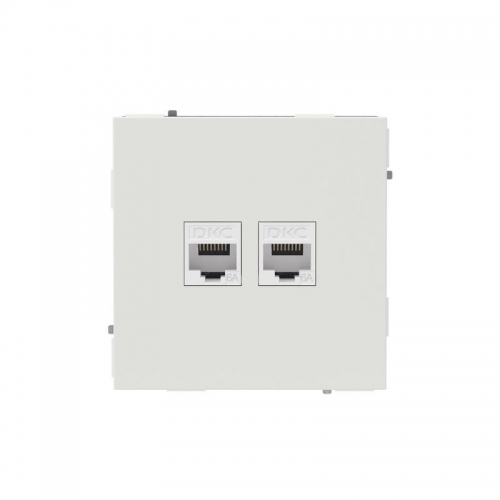 Розетка компьютерная 2-м KANT RJ45 кат.6A без шторки бел. песок DKC 7010674 7010674