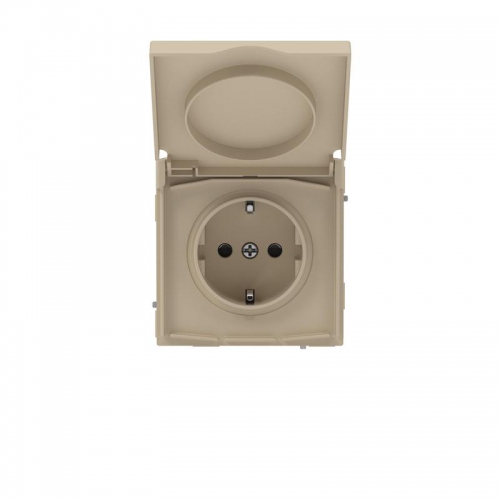 Розетка силовая KANT IP44 2P+E защ. шторки с крышкой ванильн. марципан DKC 7015013 7015013