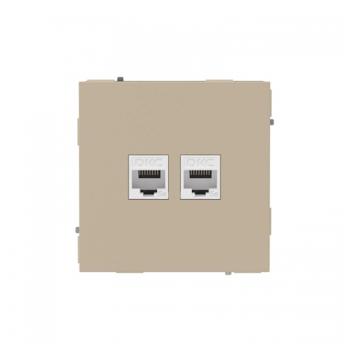 Розетка компьютерная 2-м KANT RJ45 кат.5E без шторки ванильн. марципан DKC 7015664 7015664