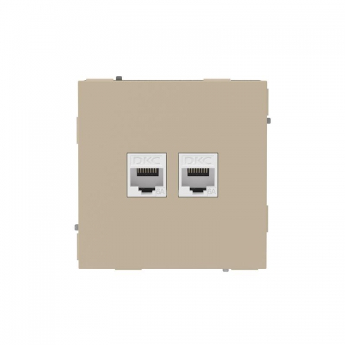 Розетка компьютерная 2-м KANT RJ45 кат.6A без шторки ванильн. марципан DKC 7015674 7015674