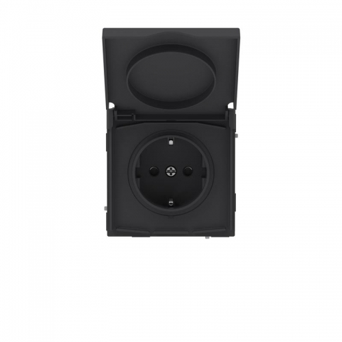 Розетка силовая KANT IP44 2P+E защ. шторки с крышкой черн. уголь DKC 7012013 7012013