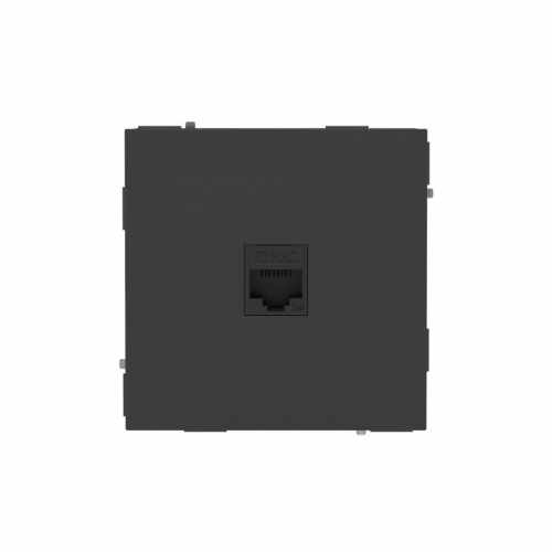 Розетка компьютерная 1-м KANT RJ45 кат.5E без шторки черн. уголь DKC 7012663 7012663