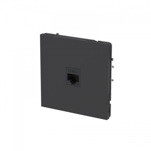 Розетка компьютерная 1-м KANT RJ45 кат.6A без шторки черн. уголь DKC 7012673 7012673