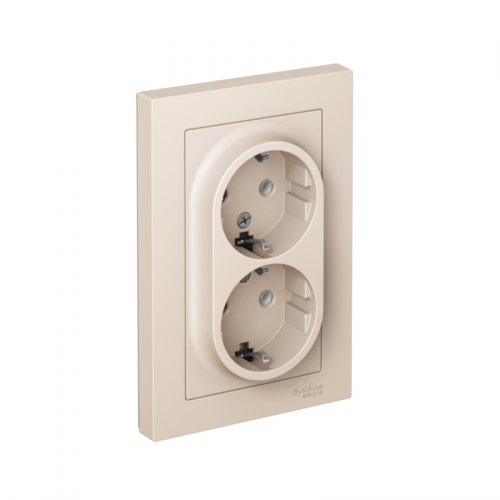 Розетка 2-м Atlas Design с заземл. 16А в сборе беж. SchE ATN000224 ATN000224