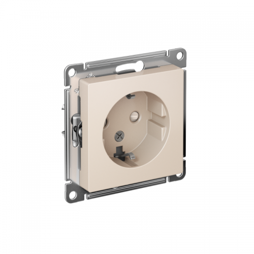Механизм розетки 1-м СП Atlas Design с заземл. защ. шторки 16А беж. SchE ATN000245 ATN000245