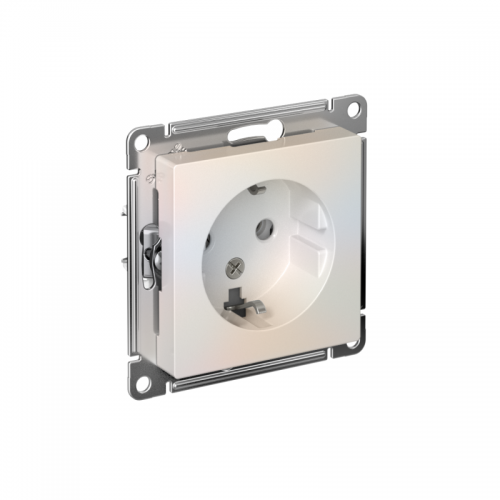 Механизм розетки 1-м СП Atlas Design с заземл. 16А жемчуг SchE ATN000443 ATN000443