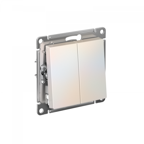 Механизм выключателя 2-кл. СП Atlas Design 10А IP20 (сх. 5) 10AX жемчуж. SchE ATN000451 ATN000451