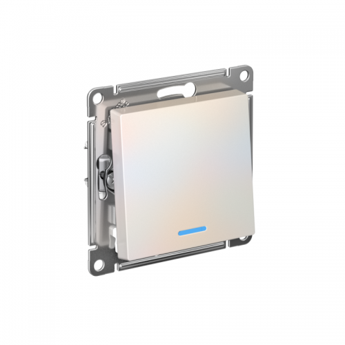 Механизм переключателя 1-кл. СП Atlas Design 10А IP20 (сх. 6а) 10AX с подсветкой жемчуж. SchE ATN000463 ATN000463
