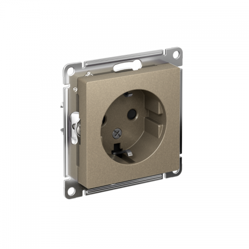 Механизм розетки 1-м СП Atlas Design с заземл. защ. шторки 16А шампань SchE ATN000545 ATN000545