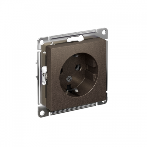 Механизм розетки 1-м СП Atlas Design с заземл. 16А мокко SchE ATN000643 ATN000643