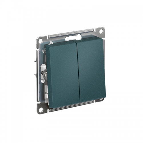 Механизм выключателя 2-кл. СП Atlas Design 10А IP20 (сх. 5) 10AX изумруд SchE ATN000851 ATN000851