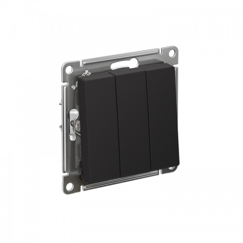 Выключатель 3-кл. СП AtlasDesign 10А IP20 (сх. 1+1+1) 10AX механизм карбон SE ATN001031 ATN001031