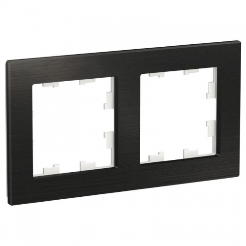 Рамка 2-м Atlas Design NATURE металл оникс SchE ATN312302 ATN312302