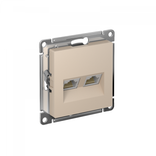 Розетка компьютерная 2-м AtlasDesign RJ45+RJ45 кат.5E механизм песочн. SE ATN001285 ATN001285