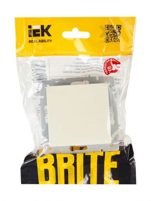 Выключатель 1-кл. СП BRITE ВС10-1-0-БрКр 10А беж. IEK BR-V10-0-10-K10 BR-V10-0-10-K10
