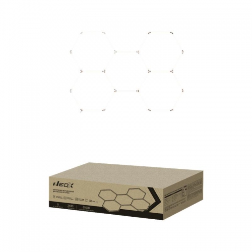 Светильник светодиодный ДБО-HEXAGON 5С-24065 240Вт 6500К 230В 1628х2380мм 5 сот 0.5м шнур с вилкой NEOX 4690612066622 4690612066622