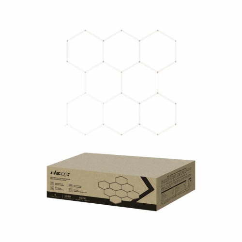 Светильник светодиодный ДБО-HEXAGON 8С-35065 350Вт 6500К 230В 2350х2442мм 8 сот 0.5м шнур с вилкой NEOX 4690612066639 4690612066639