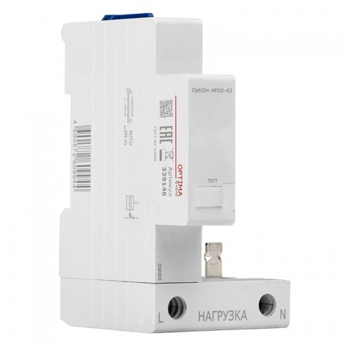 Устройство защиты от дугового пробоя (УЗДП) OptiDin AFDD-63-УХЛ3 КЭАЗ 339146 339146