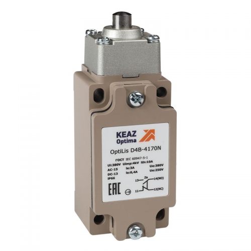 Выключатель концевой OptiLiS D4B-4170N толкатель метал. EN 50041 XCKJ161H29 КЭАЗ 365332 365332