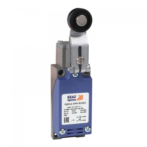 Выключатель концевой OptiLiS D4V-8104Z рычаг метал. с роликом пластик. XCKP2118P16 КЭАЗ 365290 365290