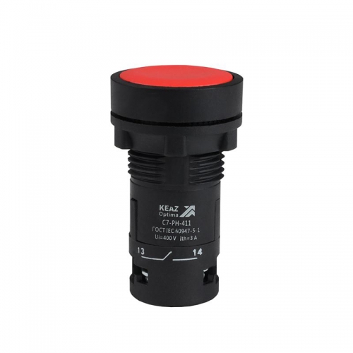 Кнопка с фиксацией OptiSignal Compact D22 С7-PH-411 красн. 1НО+1НЗ XB7NH45 КЭАЗ 362075 362075