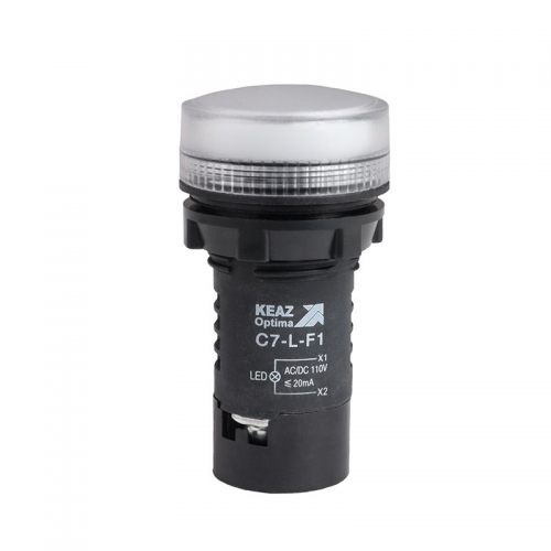 Лампа светодиодная OptiSignal Compact D22 С7-L-F1 бел. 110В AC/DC XB7EV01GP КЭАЗ 362153 362153