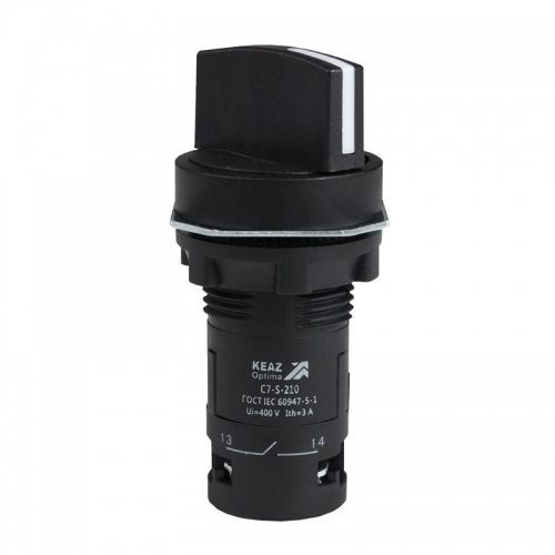 Переключатель 2 положения OptiSignal Compact D22 С7-S-210 черн. 1НО XB7ND21 КЭАЗ 362133 362133