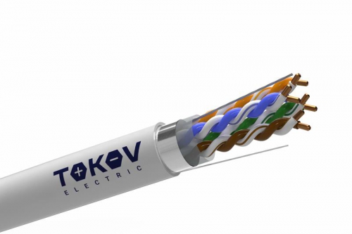 Кабель витая пара F/UTP 4х2х24AWG(0.48мм) кат.5E PVC indoor Fluke tested 305м (м) TOKOV ELECTRIC TKE-C06-F/UTP-42-5E-305 TKE-C06-F/UTP-42-5E-305