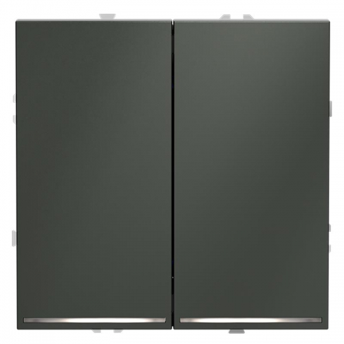 Выключатель 2-кл. СП S70 10А с подсветкой механизм титан Voltum VLS020206 VLS020206