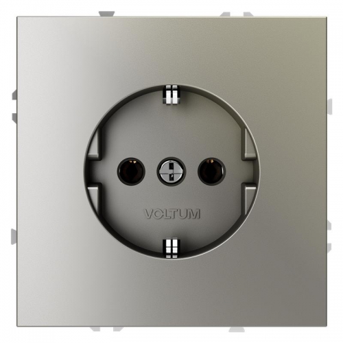 Розетка 1-м СП S70 16А с заземл. механизм шелк Voltum VLS040104 VLS040104