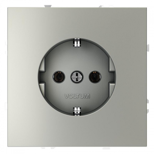 Розетка 1-м СП S70 16А с заземл. механизм сталь Voltum VLS040105 VLS040105