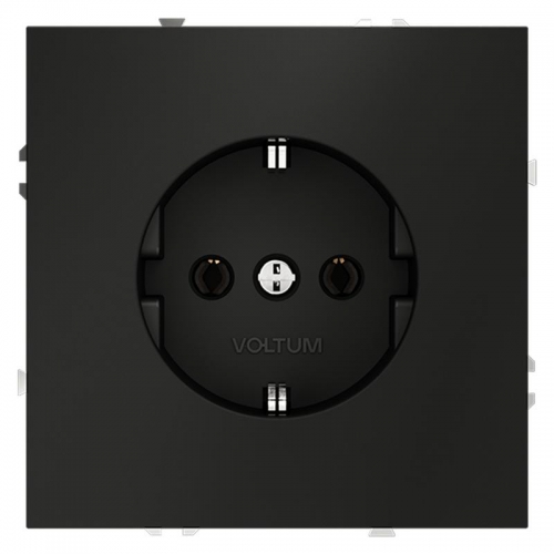 Розетка 1-м СП S70 16А с заземл. механизм черн. матов. Voltum VLS040108 VLS040108