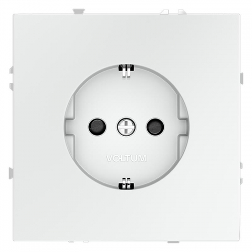 Розетка 1-м СП S70 16А с заземл. защ. шторки механизм бел. матов. Voltum VLS040202 VLS040202